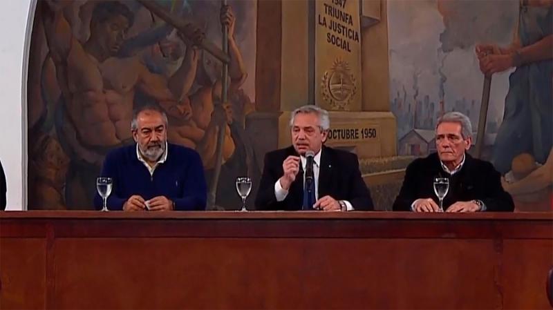 El presidente homenajeó al General Juan Perón en la CGT